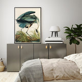 NNEDSZ Wall Art 90cmx135cm Great Blue Heron By John James Audubon Black Frame Canvas