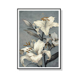 NNEDSZ Wall Art 40cmx60cm Floral Lily II Black Frame Canvas