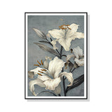 NNEDSZ Wall Art 90cmx135cm Floral Lily II Black Frame Canvas