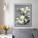 NNEDSZ Wall Art 90cmx135cm Floral Lily II Black Frame Canvas