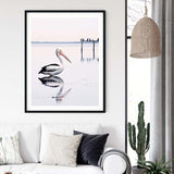 NNEDSZ Wall Art 90cmx135cm Pelican Black Frame Canvas