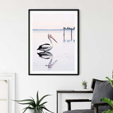 NNEDSZ Wall Art 90cmx135cm Pelican Black Frame Canvas