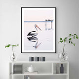 NNEDSZ Wall Art 90cmx135cm Pelican Black Frame Canvas