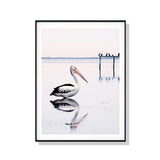 NNEDSZ Wall Art 100cmx150cm Pelican Black Frame Canvas
