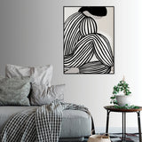 NNEDSZ Wall Art 50cmx70cm Mid Century Figure Black Frame Canvas