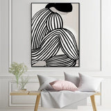 NNEDSZ Wall Art 70cmx100cm Mid Century Figure Black Frame Canvas