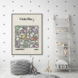 NNEDSZ Wall Art 80cmx120cm Keith Haring Humanity Black Frame Canvas