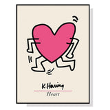 NNEDSZ Wall Art 80cmx120cm Keith Haring Love Pop Art Black Frame Canvas