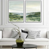 NNEDSZ Wall Art 50cmx70cm Watercolor landscape 2 Sets Black Frame Canvas