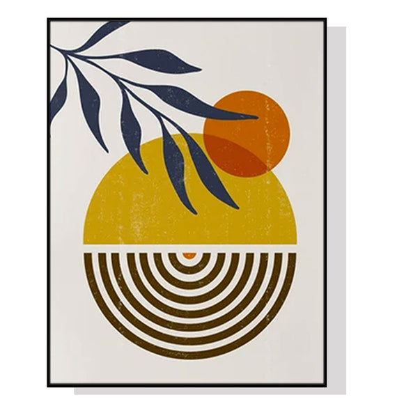 NNEDSZ Wall Art 80cmx120cm Sun and Moon Black Frame Canvas