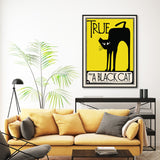 NNEDSZ Wall Art 50cmx70cm Black Cat Black Frame Canvas