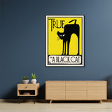 NNEDSZ Wall Art 60cmx90cm Black Cat Black Frame Canvas
