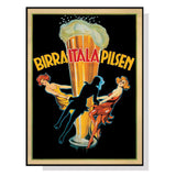 NNEDSZ Wall Art 60cmx90cm Birra Itala Pilsen Black Frame Canvas