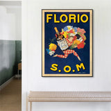 NNEDSZ Wall Art 80cmx120cm Florio S.O.M Black Frame Canvas
