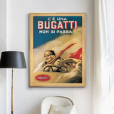 NNEDSZ Wall Art 60cmx90cm Bugatti Gold Frame Canvas