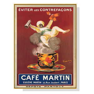 NNEDSZ Wall Art 50cmx70cm Cafe Martin Gold Frame Canvas