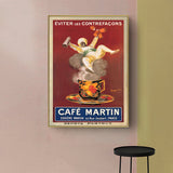 NNEDSZ Wall Art 50cmx70cm Cafe Martin Gold Frame Canvas