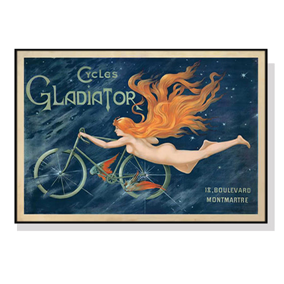 NNEDSZ Wall Art 40cmx60cm Marchio Art Cycles Gladiator Black Frame Canvas