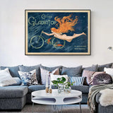 NNEDSZ Wall Art 60cmx90cm Marchio Art Cycles Gladiator Black Frame Canvas