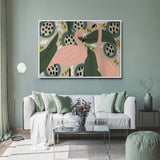 NNEDSZ Wall Art 80cmx120cm Flamingo White Frame Canvas