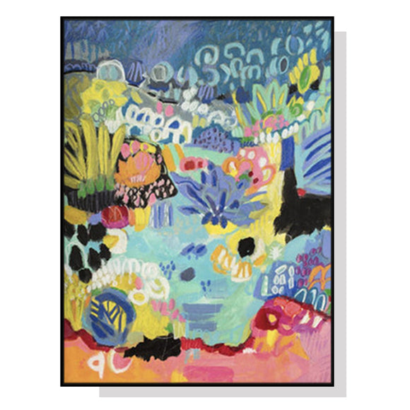 NNEDSZ Wall Art 50cmx70cm Summer Smile B Black Frame Canvas