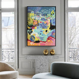 NNEDSZ Wall Art 80cmx120cm Summer Smile B Black Frame Canvas