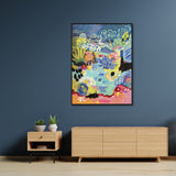 NNEDSZ Wall Art 80cmx120cm Summer Smile B Black Frame Canvas