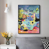 NNEDSZ Wall Art 80cmx120cm Summer Smile B Black Frame Canvas
