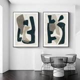 NNEDSZ Wall Art 50cmx70cm Abstract Puzzle 2 Sets Black Frame Canvas