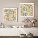 NNEDSZ Wall Art 60cmx60cm Lovely Pattern 2 Sets White Frame Canvas