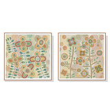 NNEDSZ Wall Art 60cmx60cm Lovely Pattern II 2 Sets Wood Frame Canvas