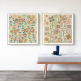 NNEDSZ Wall Art 70cmx70cm Lovely Pattern II 2 Sets Wood Frame Canvas