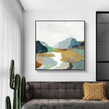 NNEDSZ Wall Art 80cmx80cm September Afternoon Black Frame Canvas