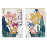NNEDSZ Wall Art 60cmx90cm Summer Smile 2 Sets Gold Frame Canvas