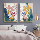 NNEDSZ Wall Art 60cmx90cm Summer Smile 2 Sets Gold Frame Canvas