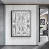 NNEDSZ Wall Art 50cmx70cm Abstract Mountain Black Frame Canvas