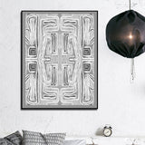 NNEDSZ Wall Art 50cmx70cm Abstract Mountain Black Frame Canvas