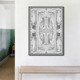NNEDSZ Wall Art 60cmx90cm Abstract Mountain Black Frame Canvas