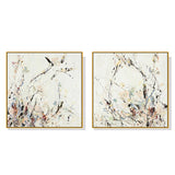 NNEDSZ Wall Art 70cmx70cm Afternoon Walk 2 Sets Gold Frame Canvas