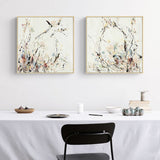 NNEDSZ Wall Art 70cmx70cm Afternoon Walk 2 Sets Gold Frame Canvas