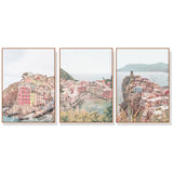 NNEDSZ Wall Art 60cmx90cm Italy Cinque Terre 3 Sets Wood Frame Canvas