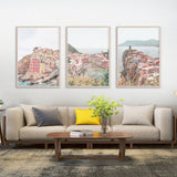 NNEDSZ Wall Art 60cmx90cm Italy Cinque Terre 3 Sets Wood Frame Canvas