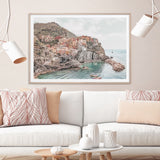 NNEDSZ Wall Art 70cmx100cm Italy Cinque Terre Wood Frame Canvas
