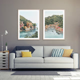 NNEDSZ Wall Art 70cmx100cm Italy Coast 2 Sets Wood Frame Canvas