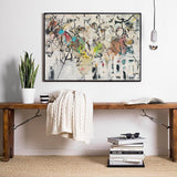 NNEDSZ Wall Art 50cmx70cm Abstract White Dream Black Frame Canvas
