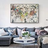 NNEDSZ Wall Art 50cmx70cm Abstract White Dream Black Frame Canvas