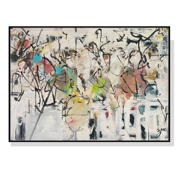 NNEDSZ Wall Art 60cmx90cm Abstract White Dream Black Frame Canvas