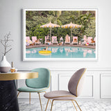 NNEDSZ Wall Art 50cmx70cm Dogs at Beverley Hills Hotel White Frame Canvas