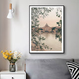 NNEDSZ Wall Art 80cmx120cm Rome City Black Frame Canvas