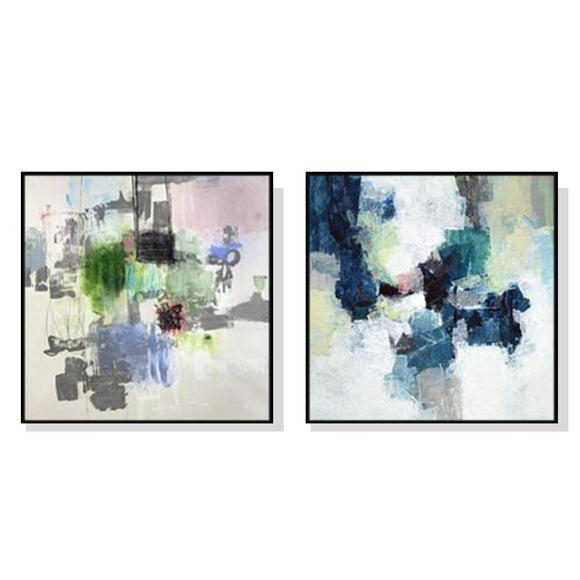 NNEDSZ Wall Art 60cmx60cm Blue Crushers 2 Sets Black Frame Canvas